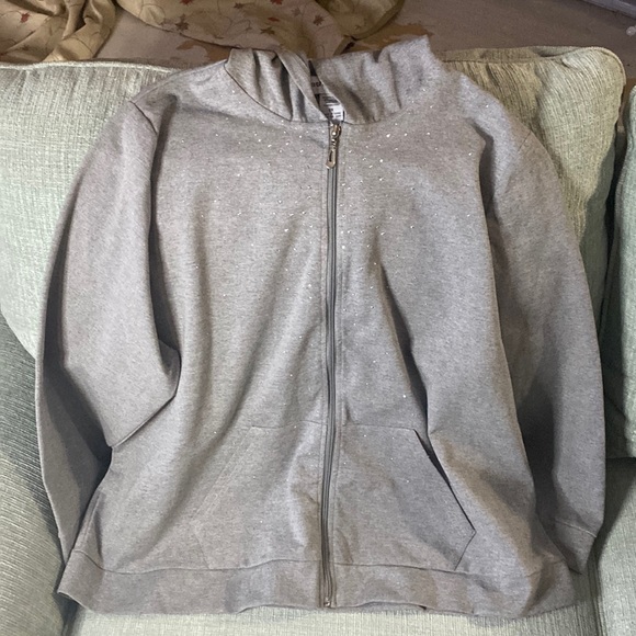 Cathy Daniels Jackets & Blazers - Women’s Cathy Daniels 2X Sparkly Lightweight Zippered Hoodie